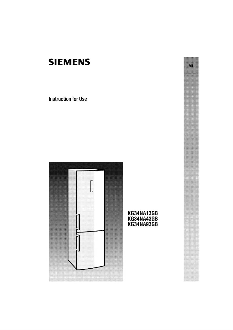 First page image of the manual for KG34NA93