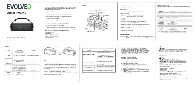 First page image of the manual for Armor Power 6
