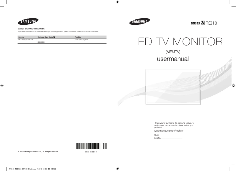 Page 1 of the manual User Manual Samsung T22C310LB