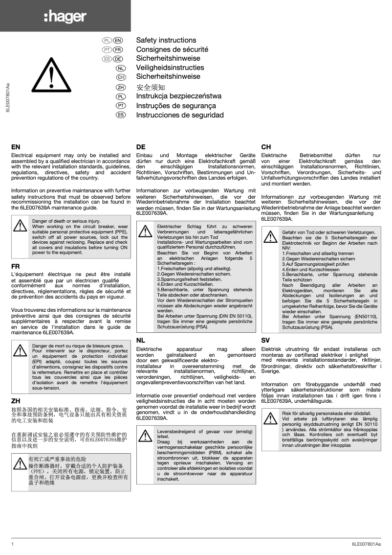 First page image of the manual for HW1M406DE