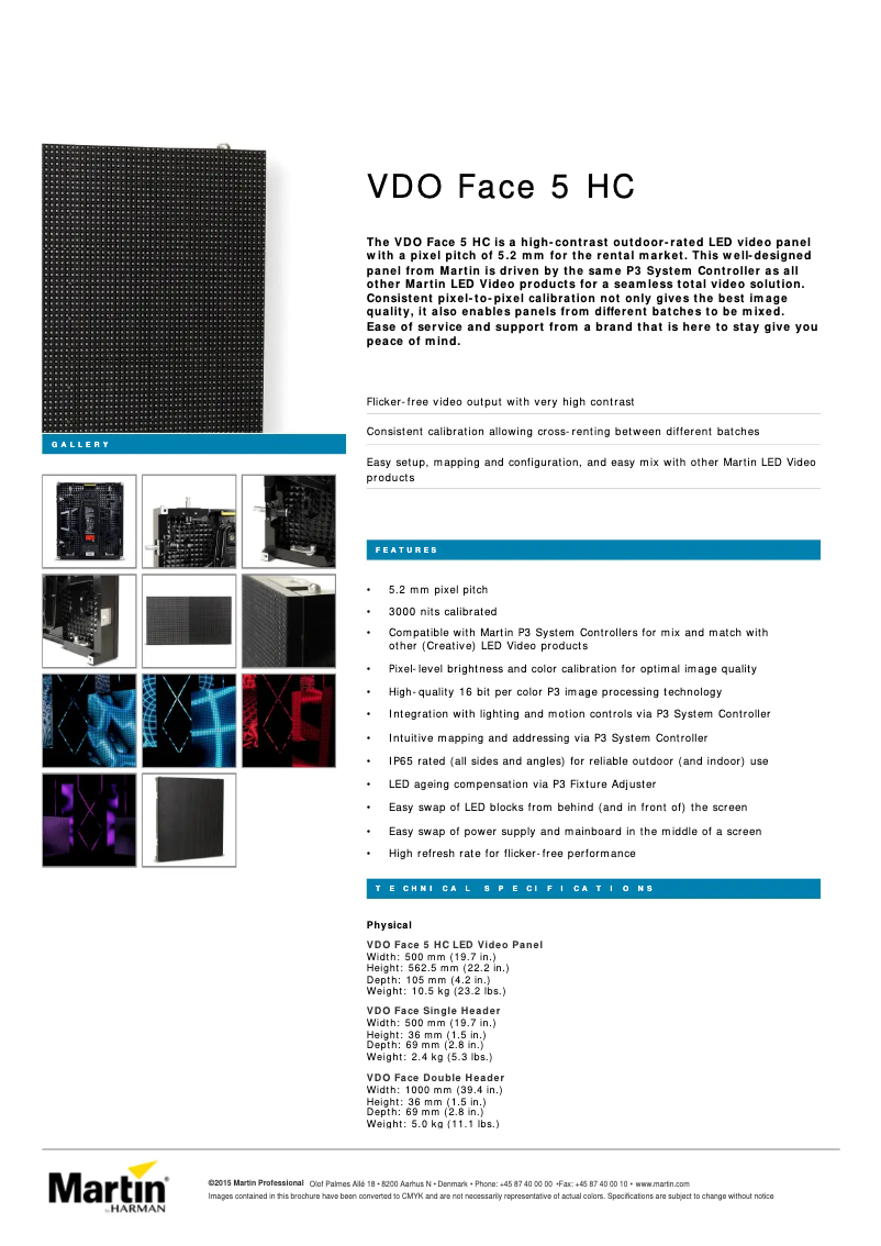 First page image of the manual for VDO Face 5 HC