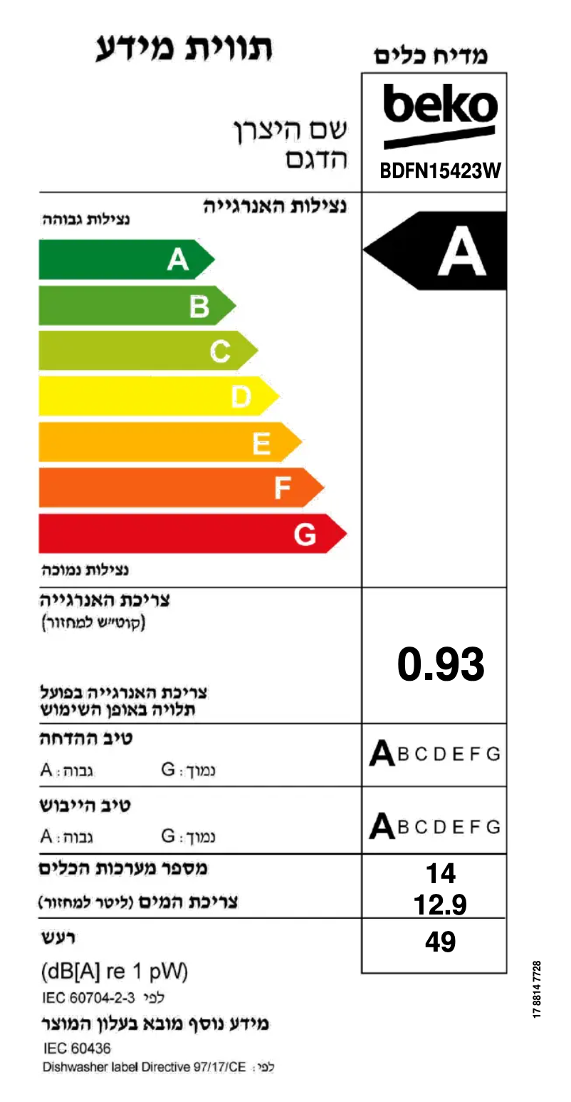 First page image of the manual for BDFN15423W