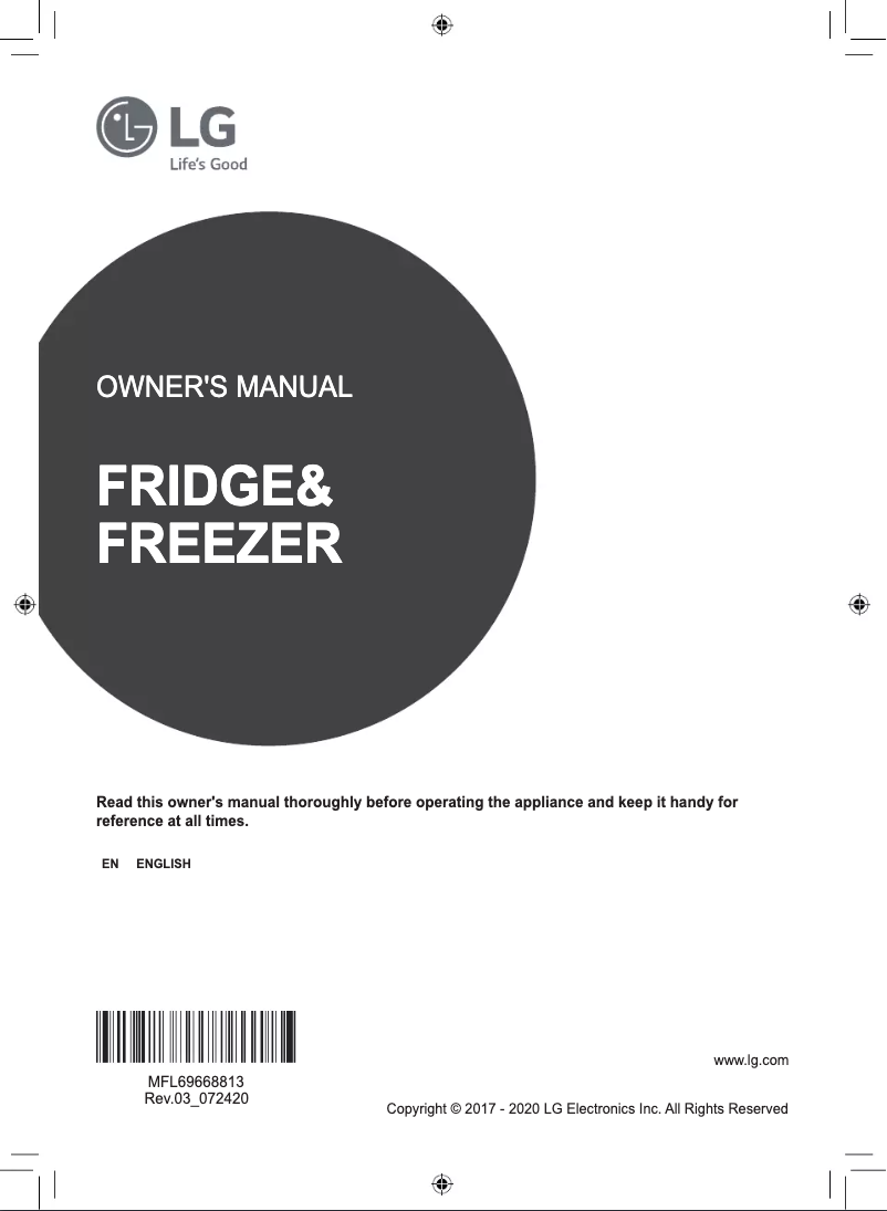 Page 1 of the manual User Manual LG GR-B247KWDV