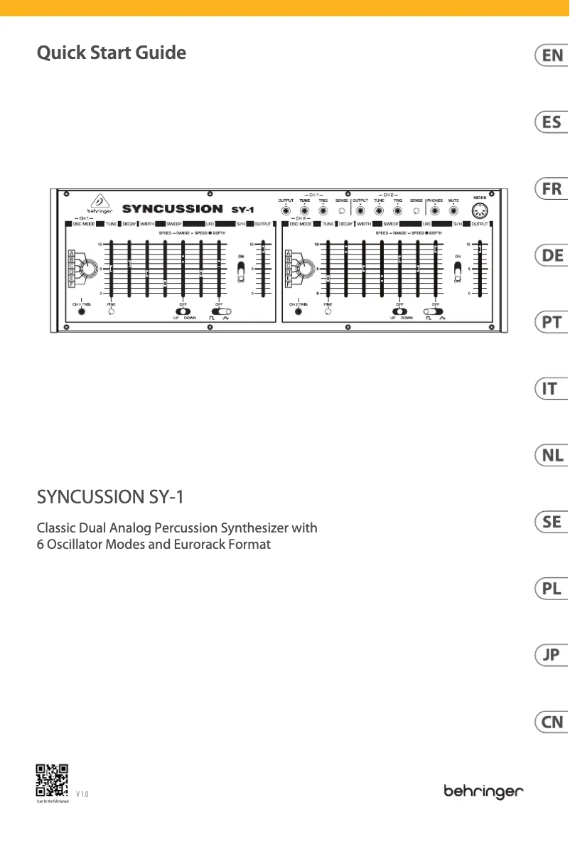 First page image of the manual for SYNCUSSION SY-1