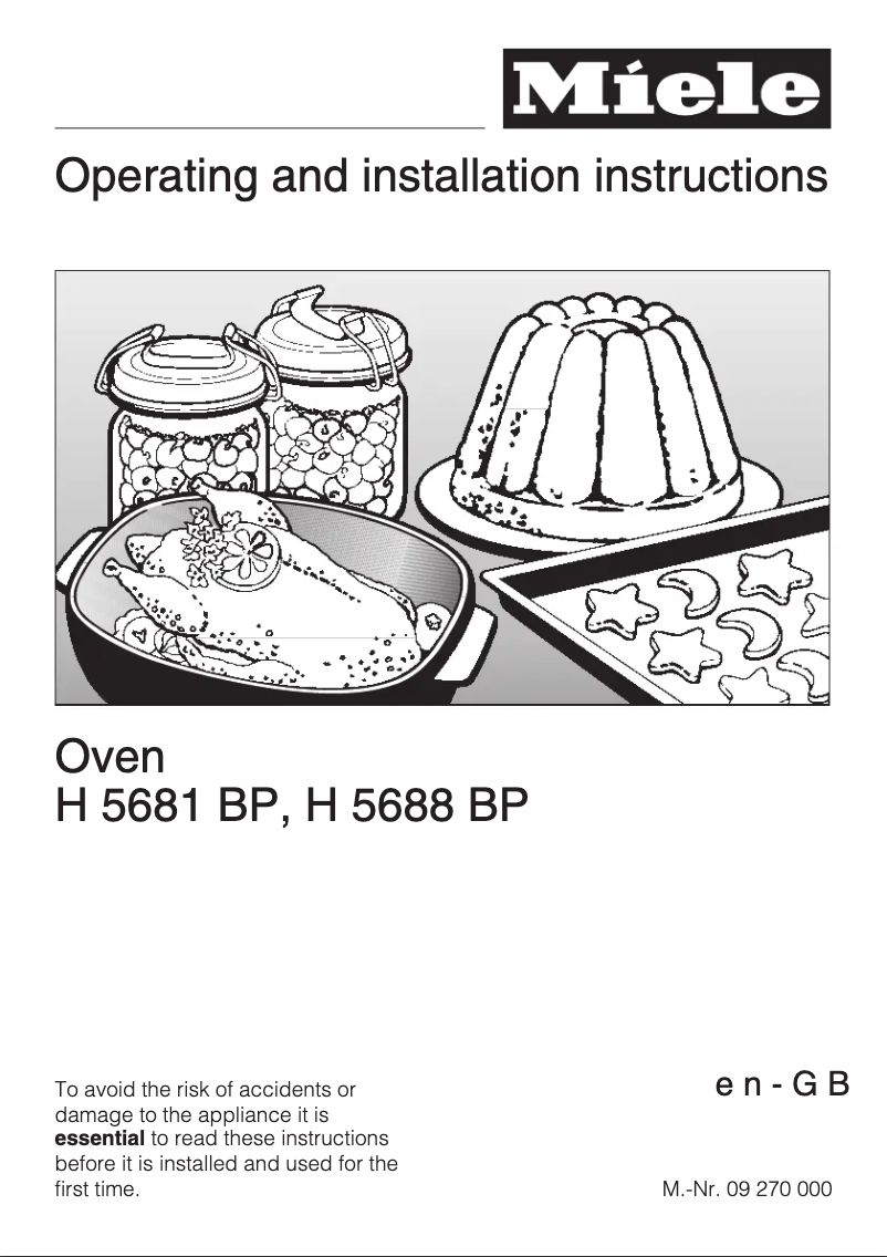Page 1 of the manual User Manual Miele H 5688 BP