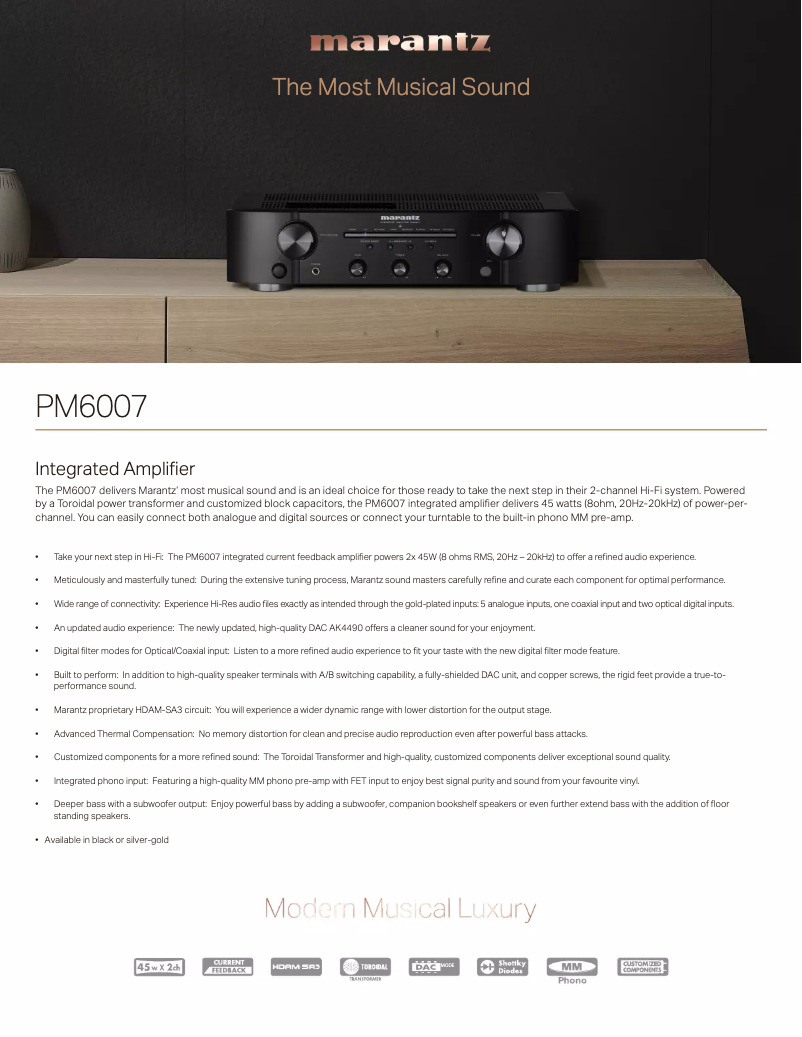 First page image of the manual for PM6007