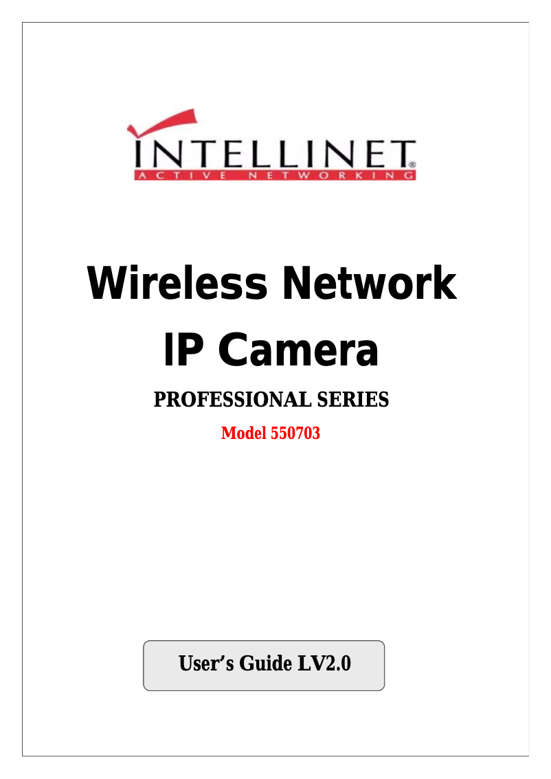 First page image of the manual for Wireless Network IP Camera 550703