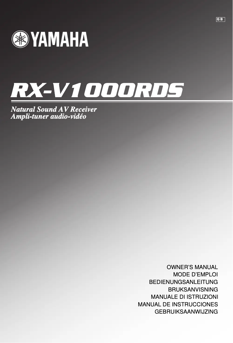 Page 1 of the manual User Manual Yamaha RX-V1000RDS