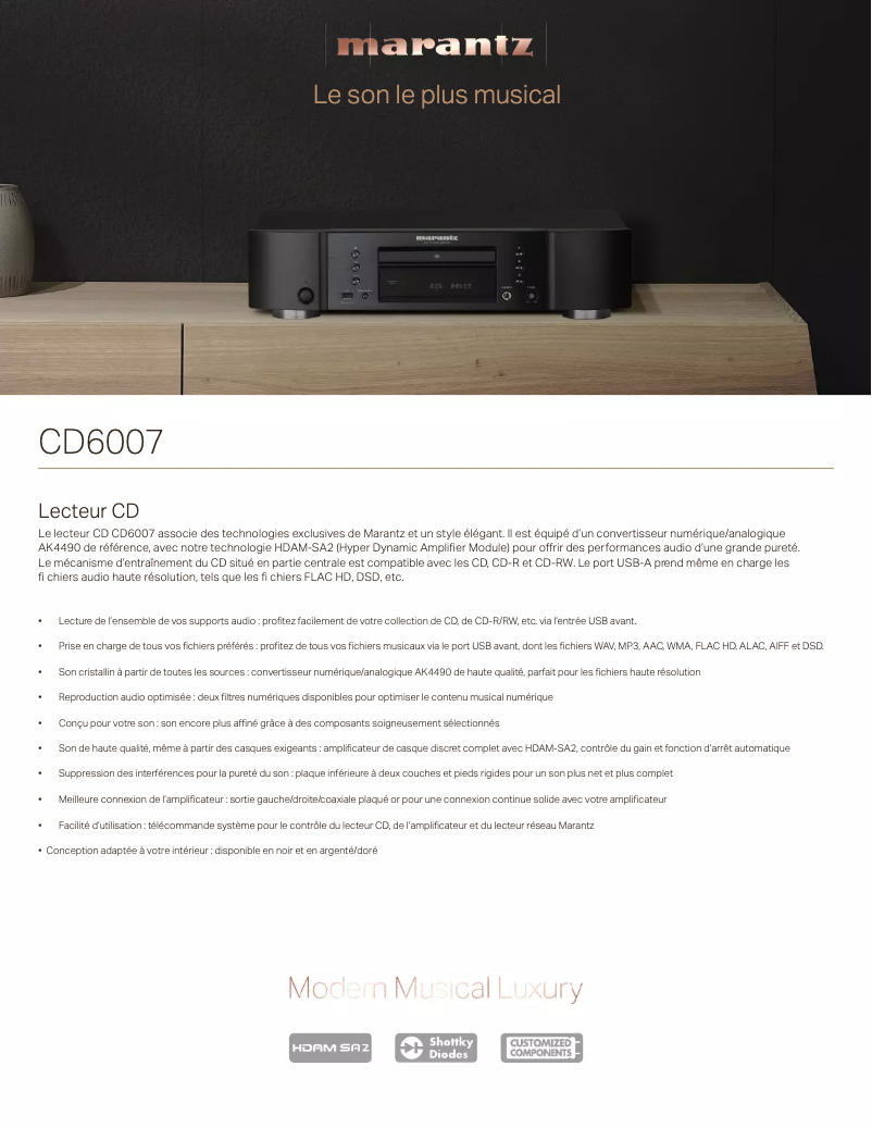 First page image of the manual for CD6007