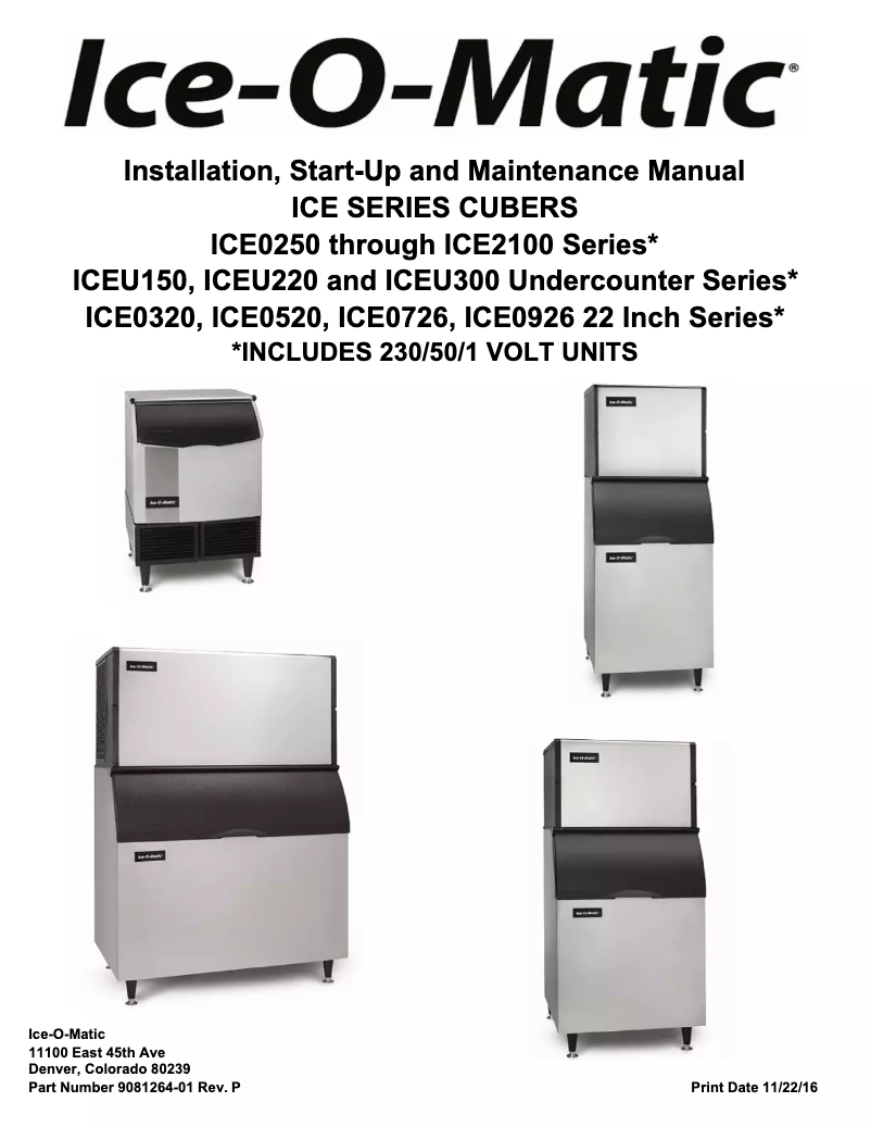 First page image of the manual for Slimline ICE1506HT