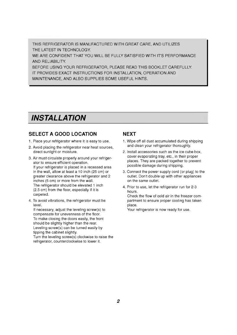 First page image of the manual for GR-403SVQF