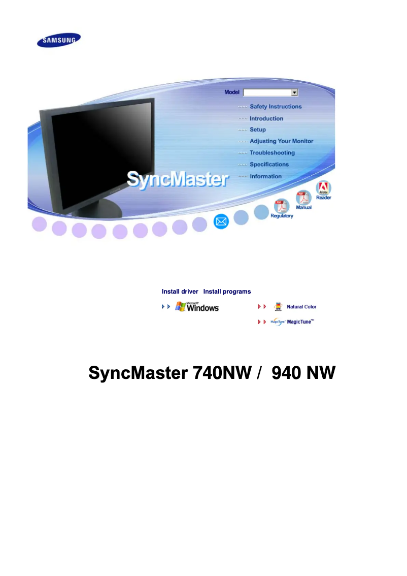 Page 1 of the manual User Manual Samsung SyncMaster 940NW