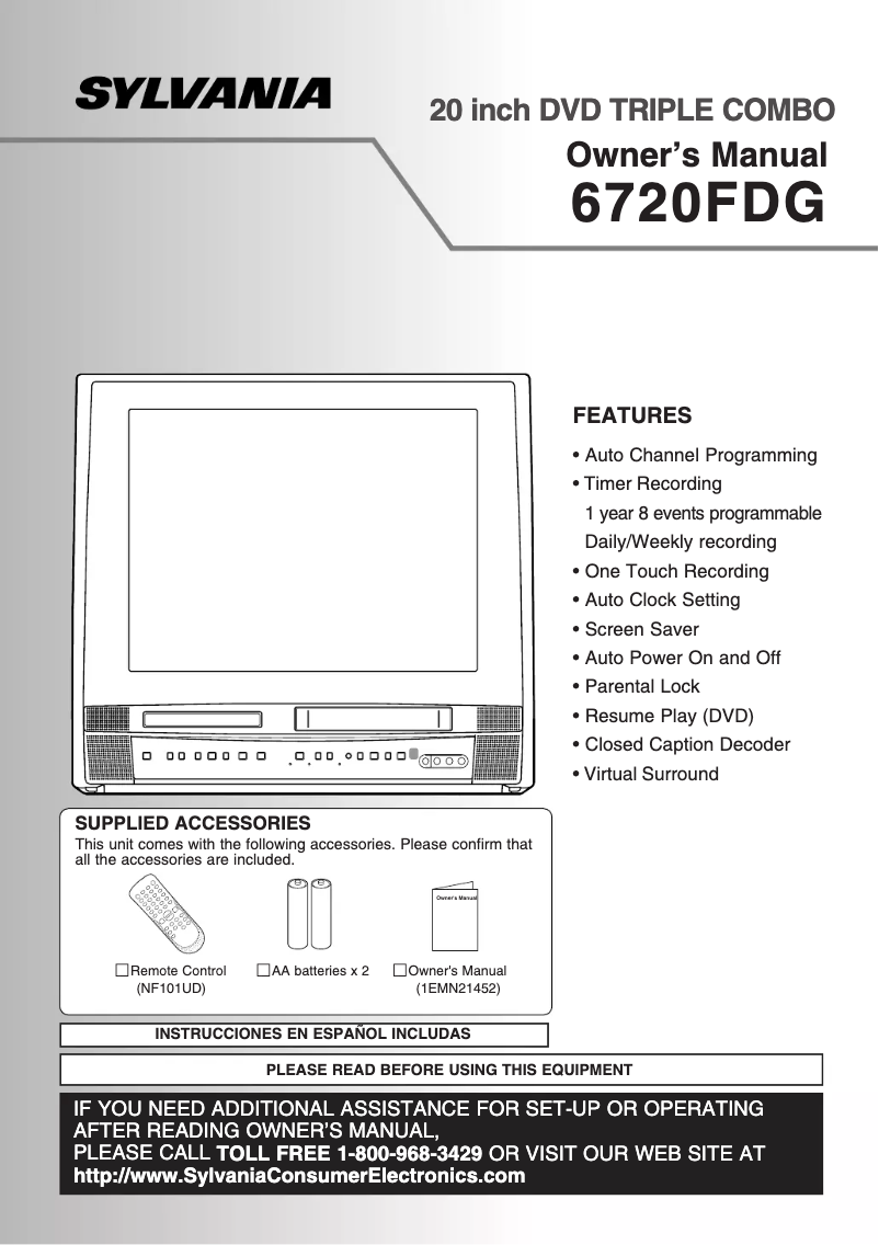 First page image of the manual for 6720FDG