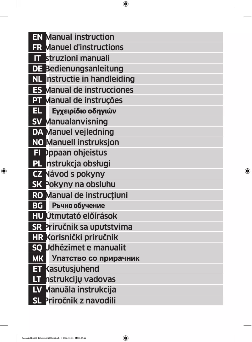 Page 1 of the manual User Manual Samsung RB38C676CS9