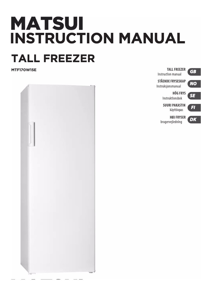 First page image of the manual for MTF170W15E