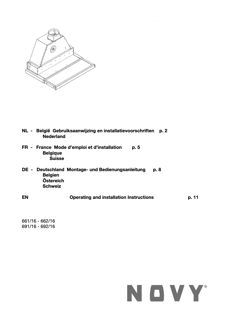 Page 1 of the manual User Manual Novy Move'line Glas 691