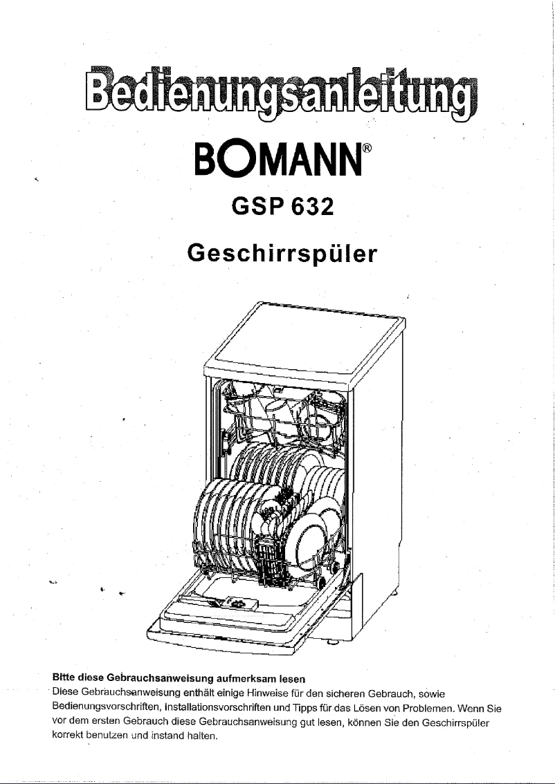 First page image of the manual for GSP 632