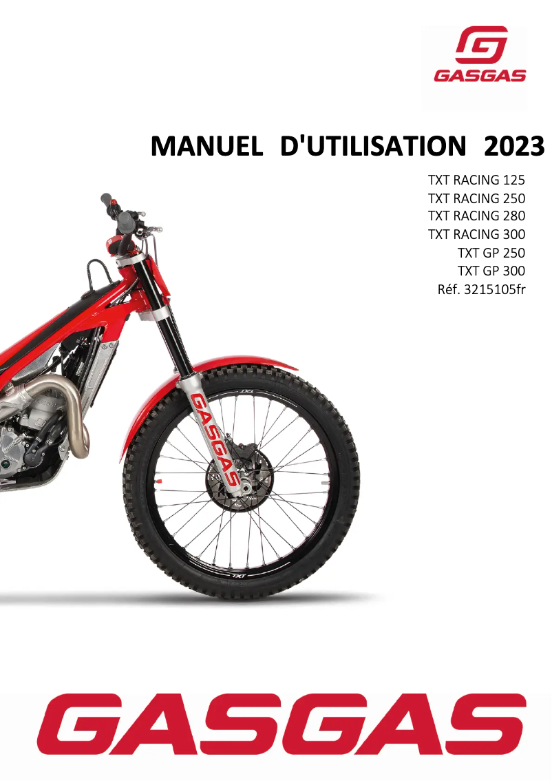 Page 1 of the manual User Manual GasGas TXT Racing 280 (2023)