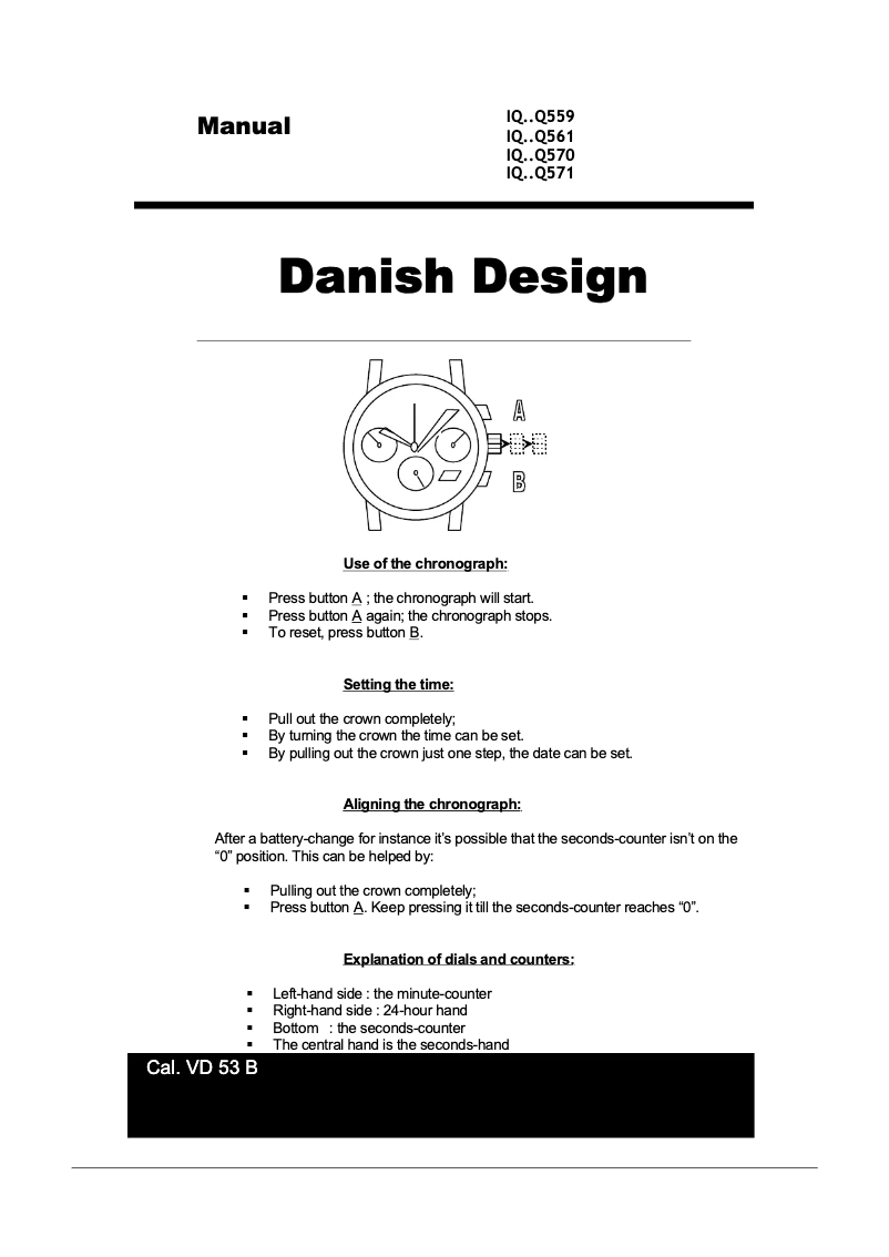 Page 1 of the manual User Manual Danish Design Q502
