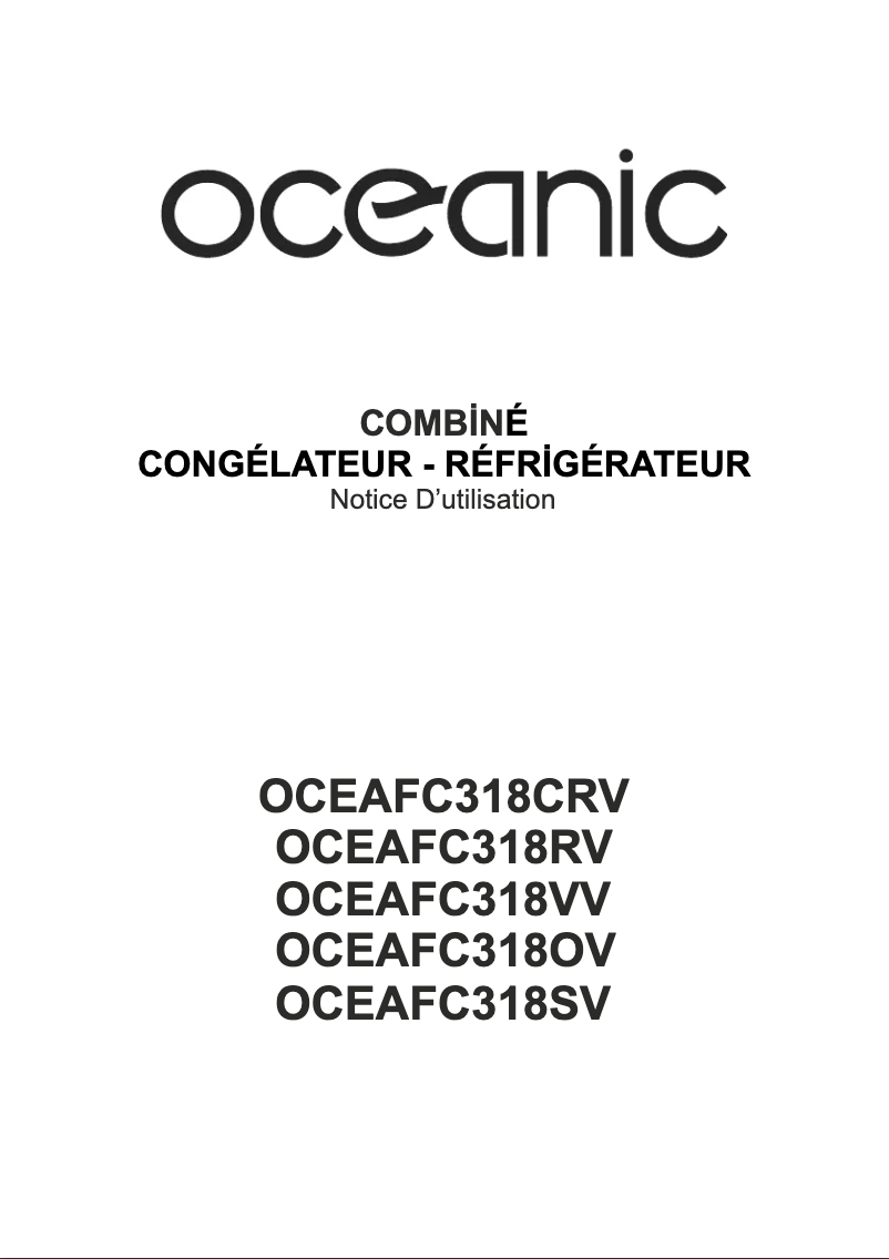 Page 1 de la notice Manuel utilisateur Oceanic OCEAFC318OV