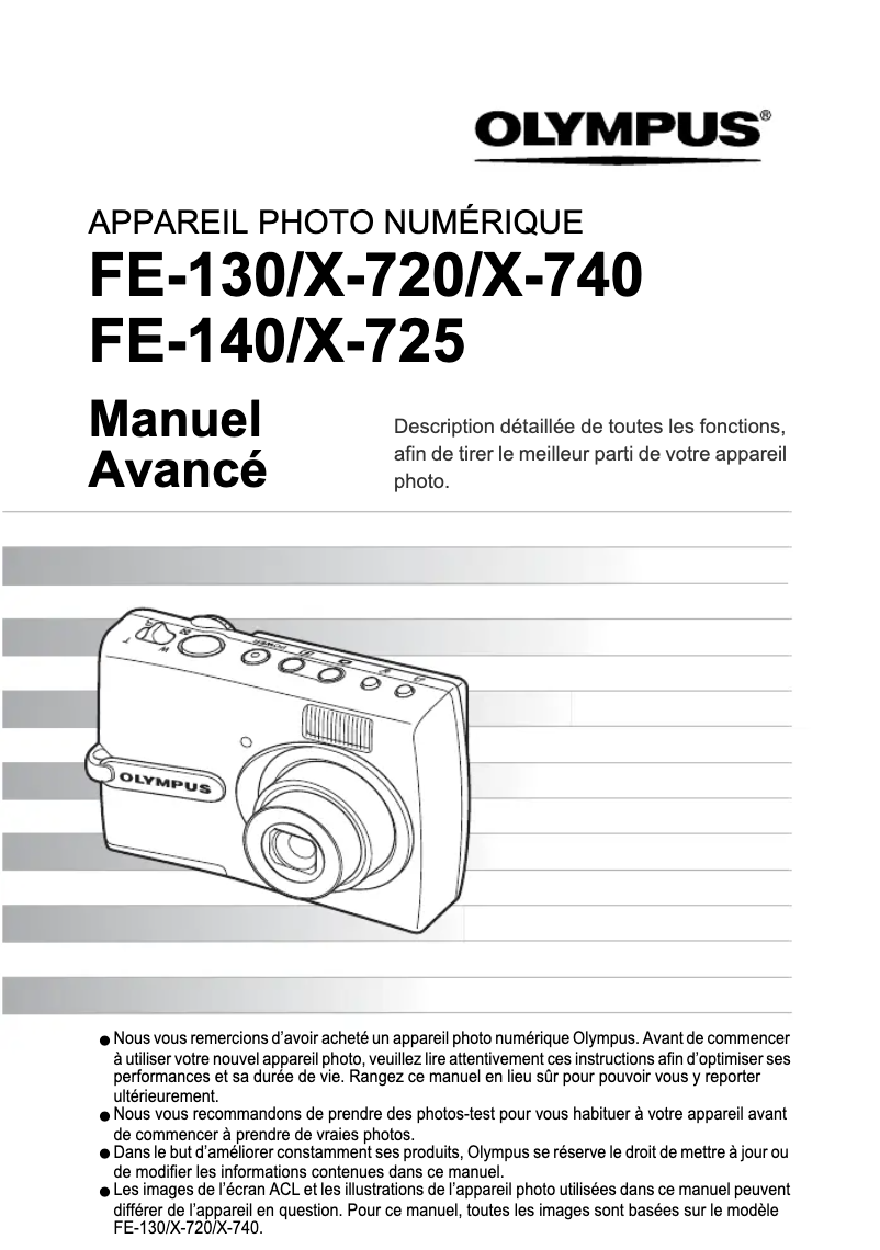 First page image of the manual for FE-140