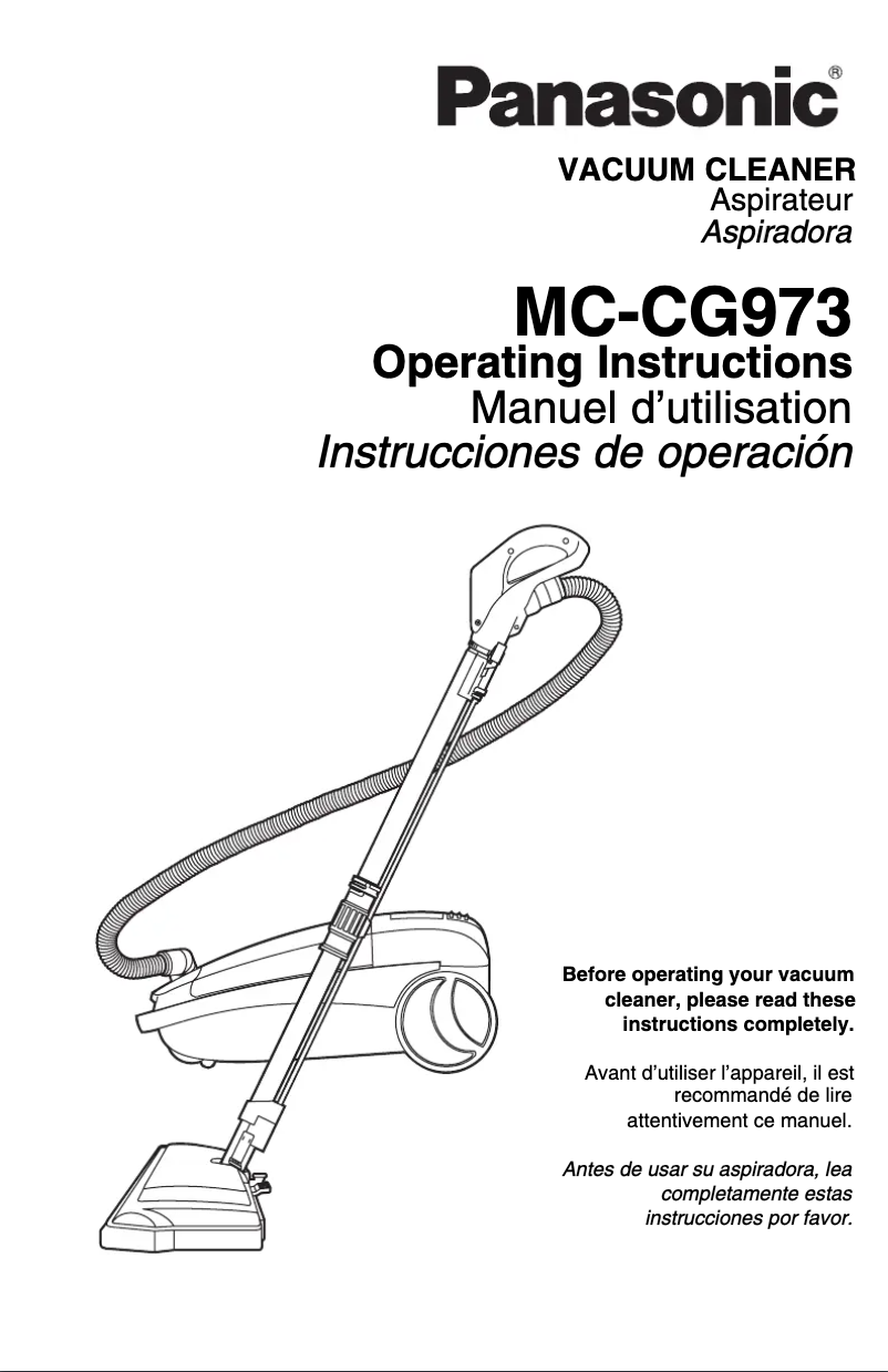 First page image of the manual for MC-CG973