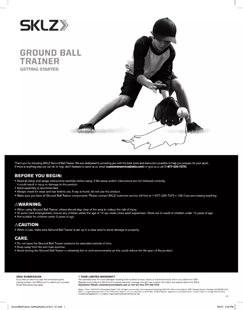 First page image of the manual for GBTRNR-100