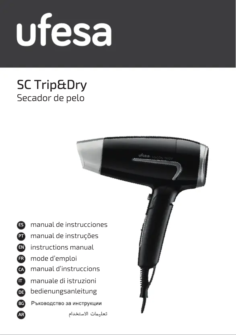 Page 1 of the manual User Manual Ufesa Trip&Dry