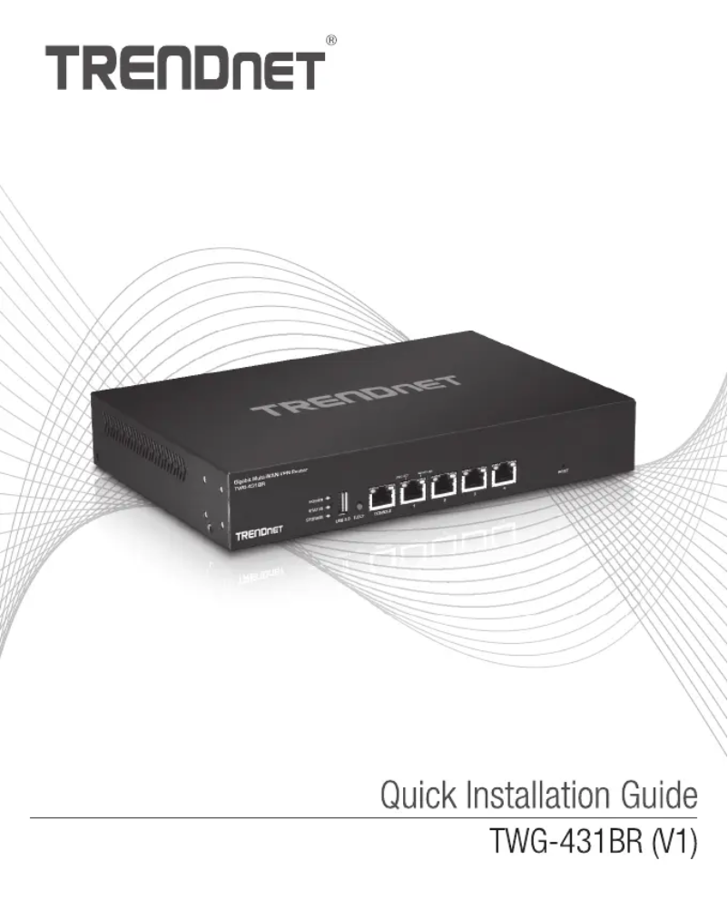 First page image of the manual for TWG-431BR