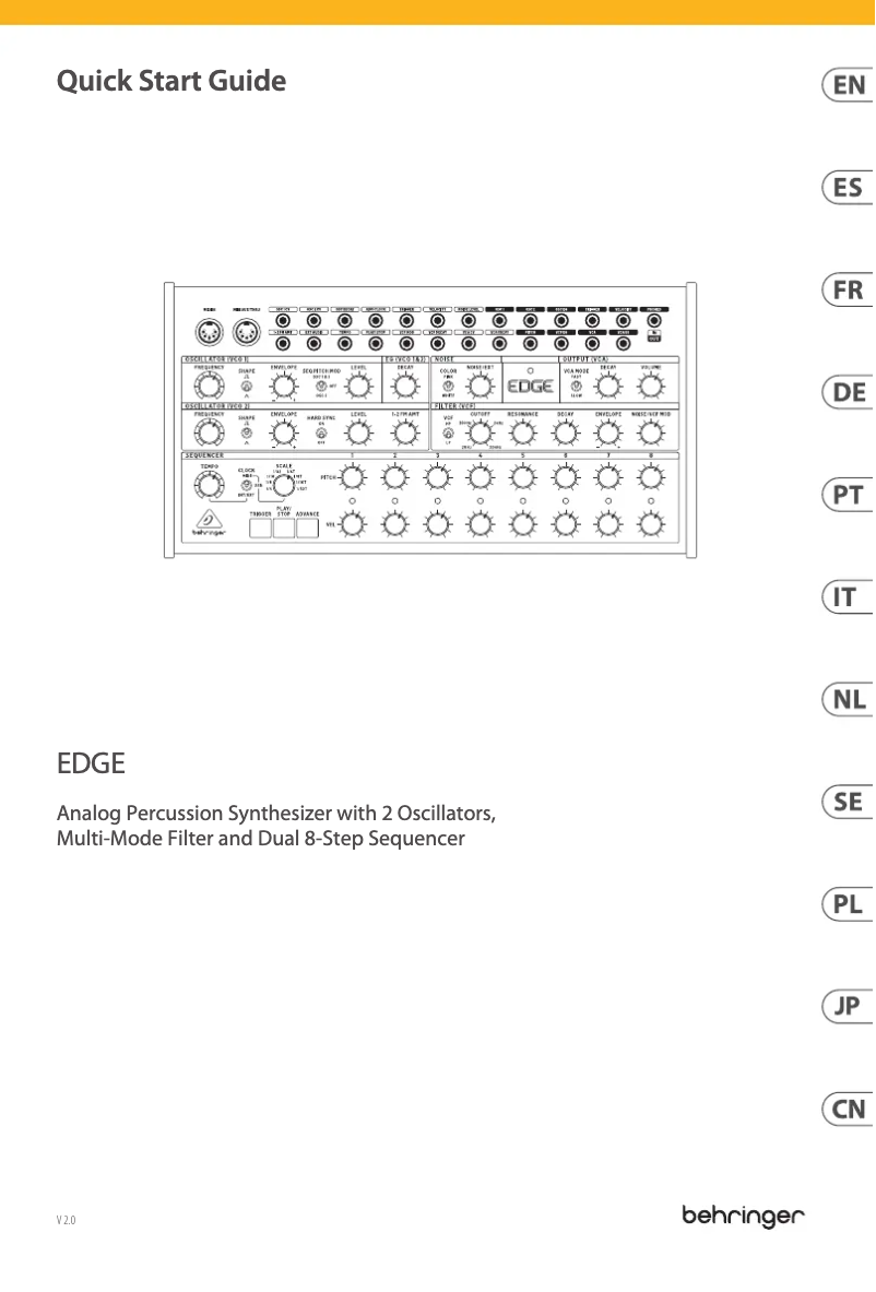 Page 1 of the manual User Manual Behringer Edge