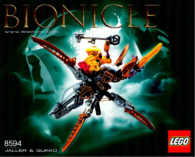 First page image of the manual for Bionicle 8594