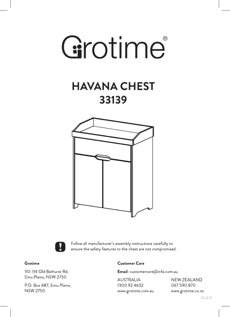 Page 1 of the manual User Manual Grotime Havana Cot