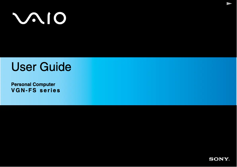 First page image of the manual for Vaio VGN-FS515H