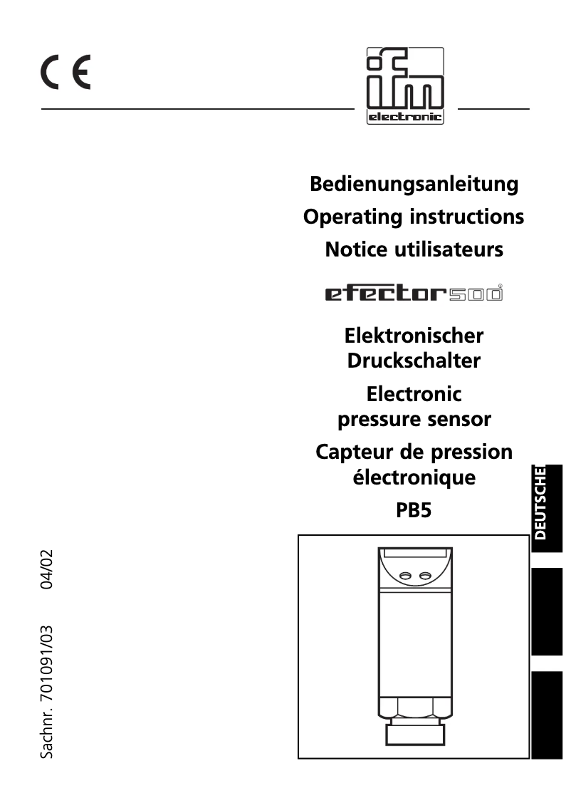 First page image of the manual for PB5000