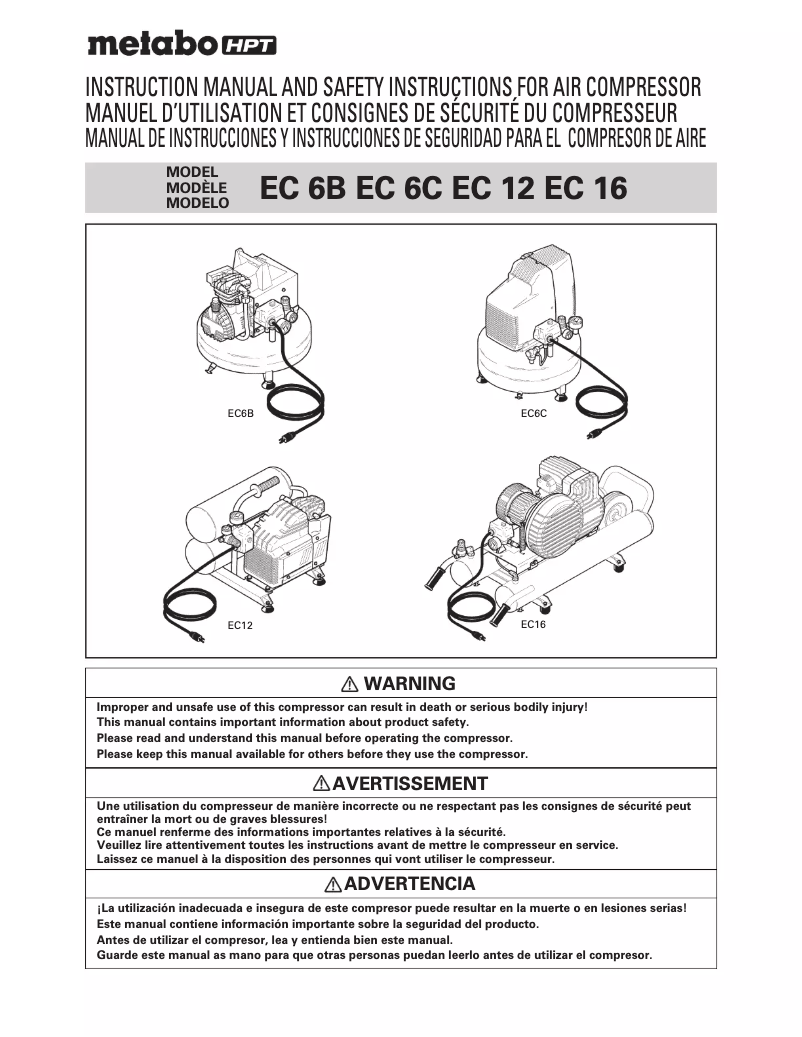 First page image of the manual for EC6B