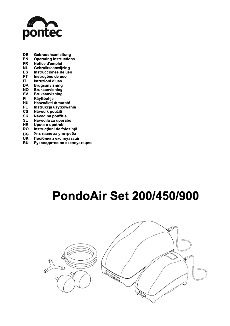 First page image of the manual for PondoAir Set 450