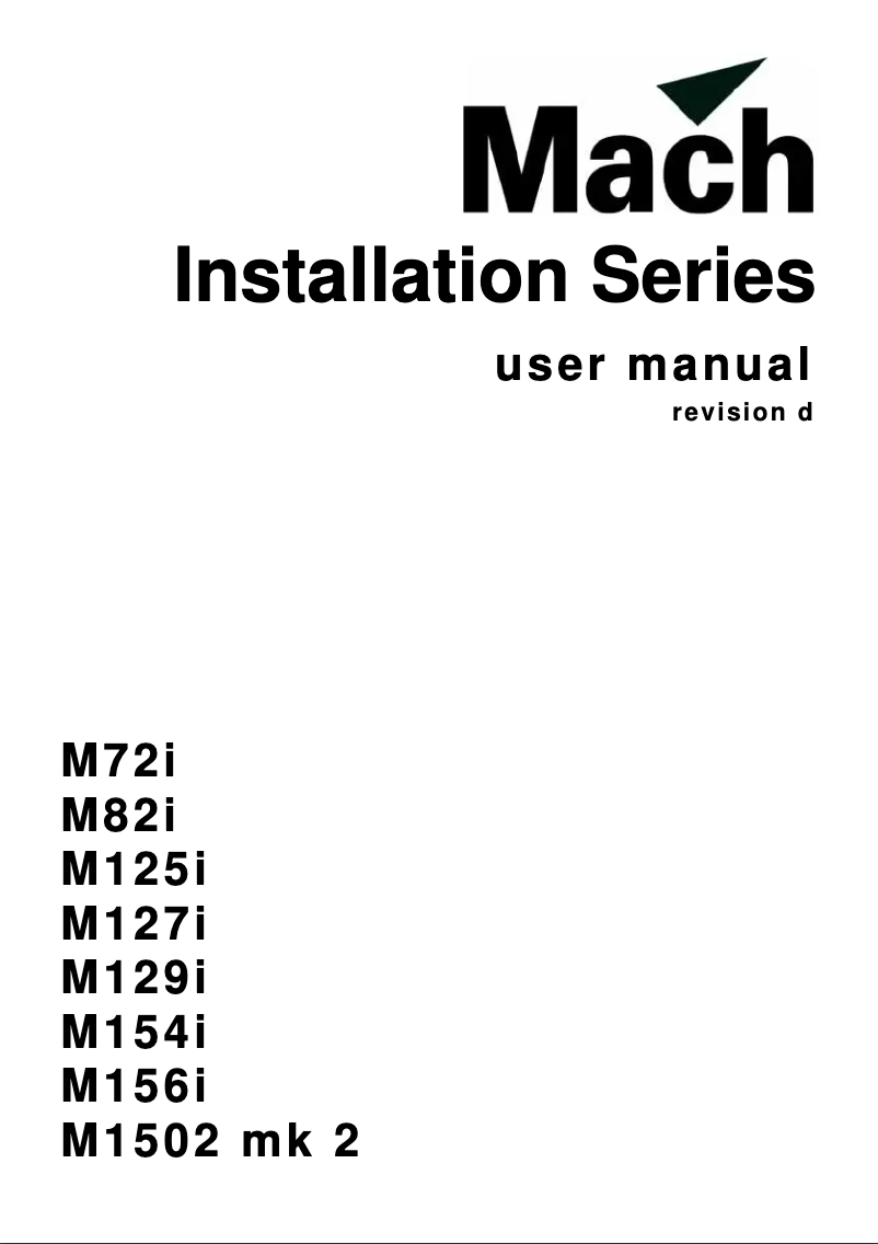 Image de la première page du manuel de l'appareil M125i