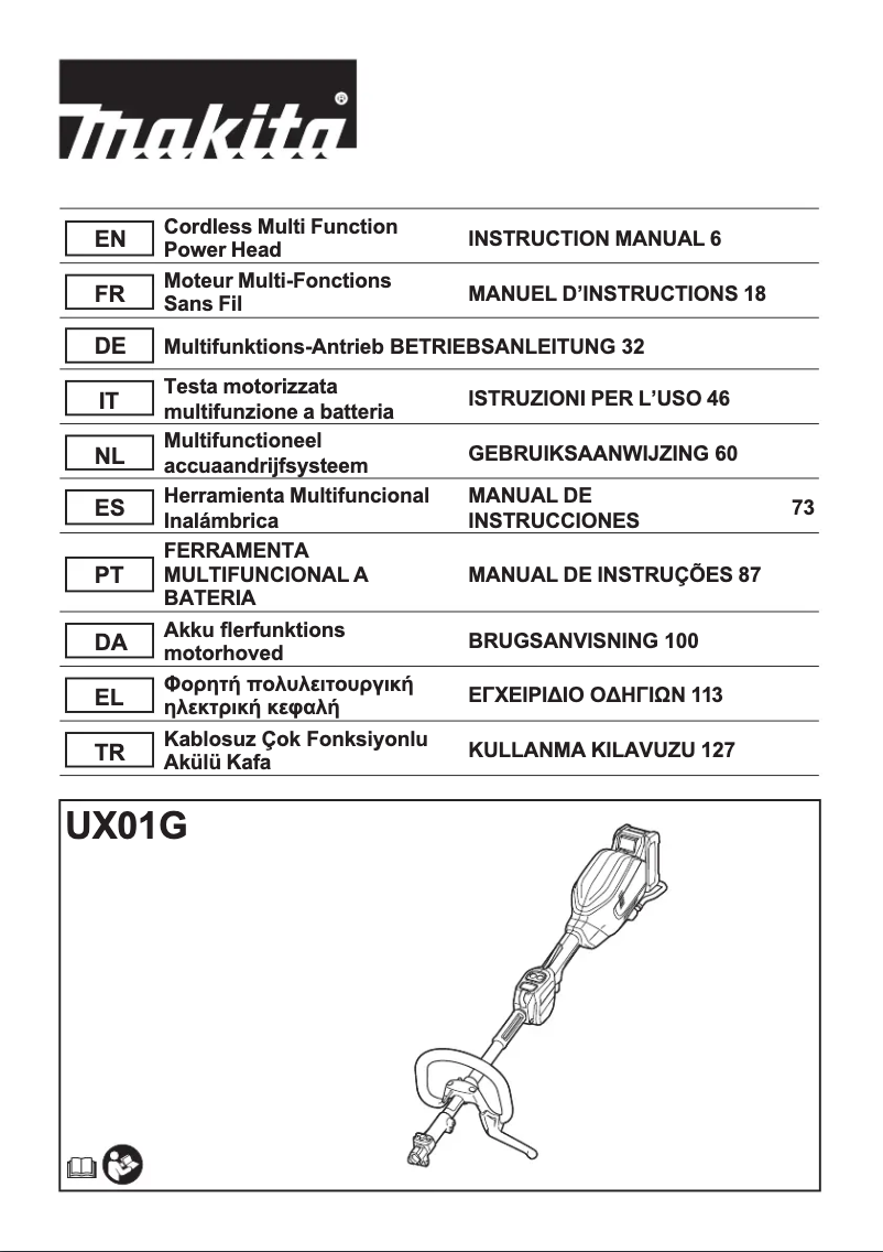 Page 1 of the manual User Manual Makita UX01GD201