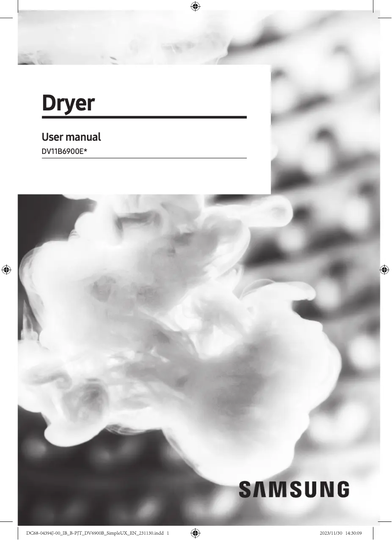 First page image of the manual for DV11B6900EW