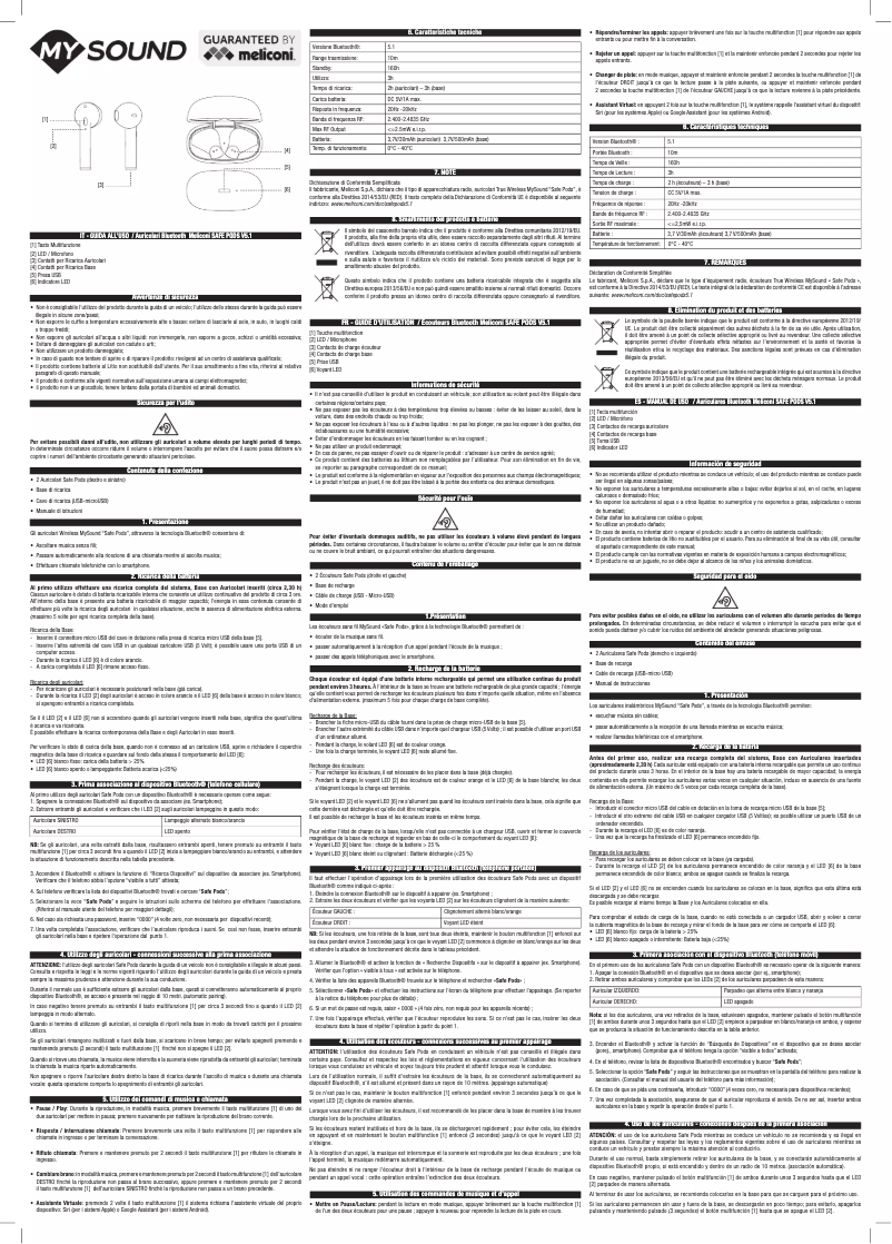 First page image of the manual for MySound SAFE PODS 5.1