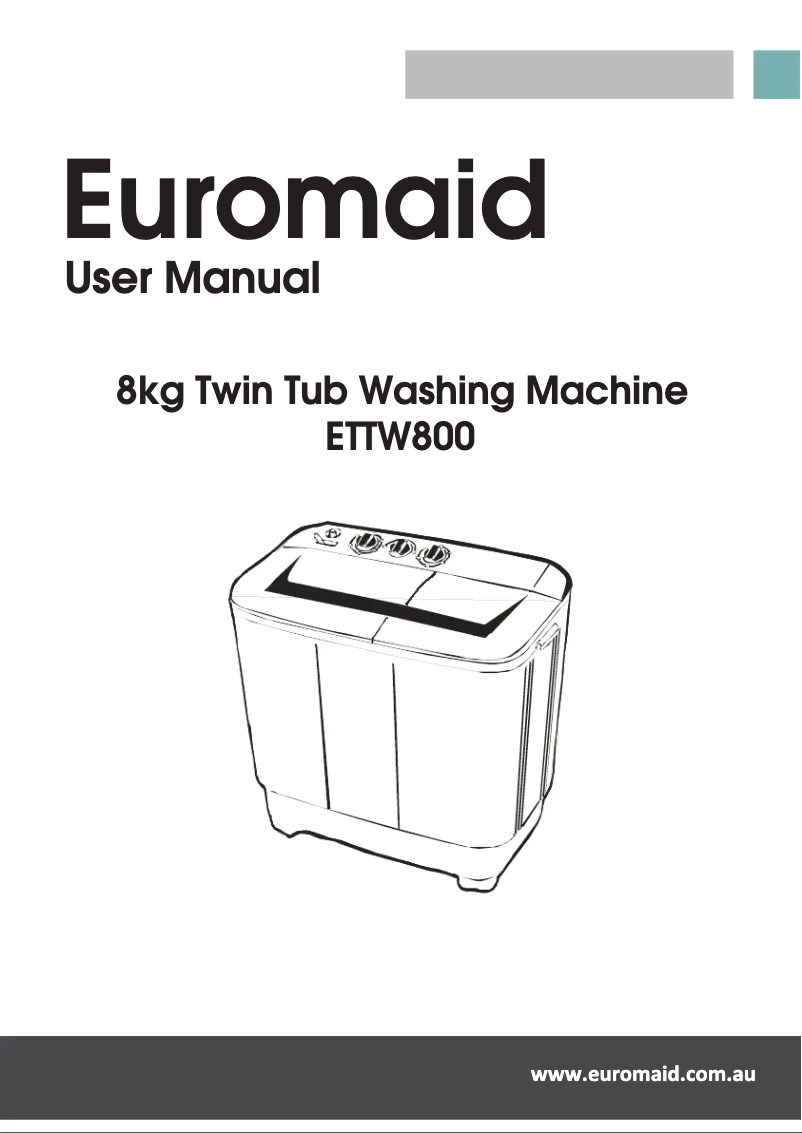 Page 1 of the manual User Manual Euromaid ETTW800