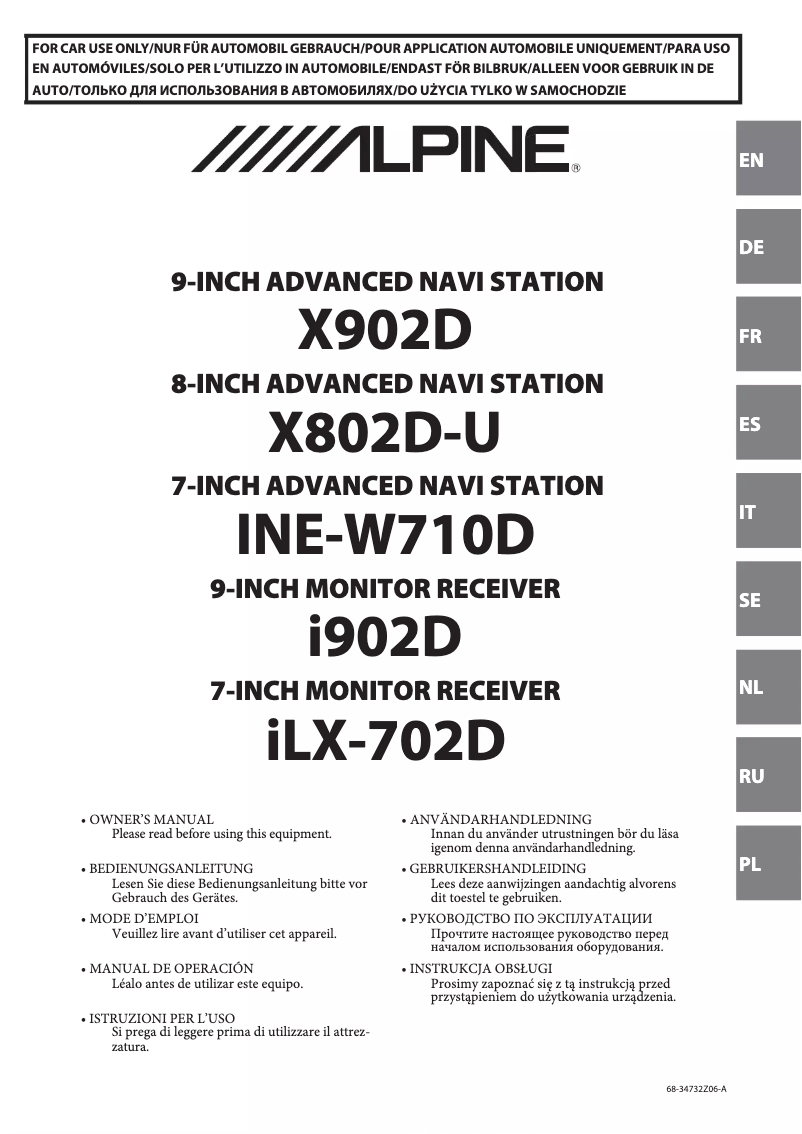 Page 1 of the manual User Manual Alpine i902D-G6