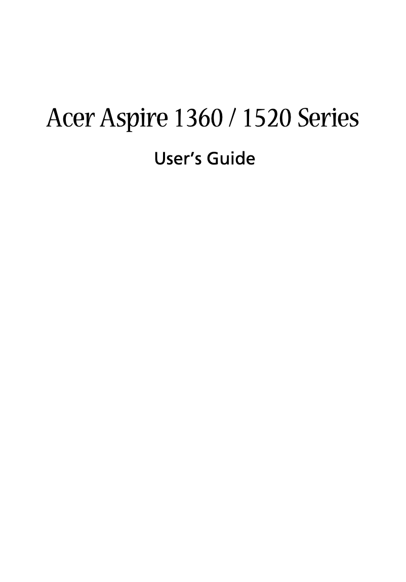 First page image of the manual for Aspire 1362LCI