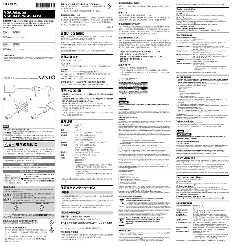 Page 1 of the manual User Manual Sony Vaio SVP13226PXB