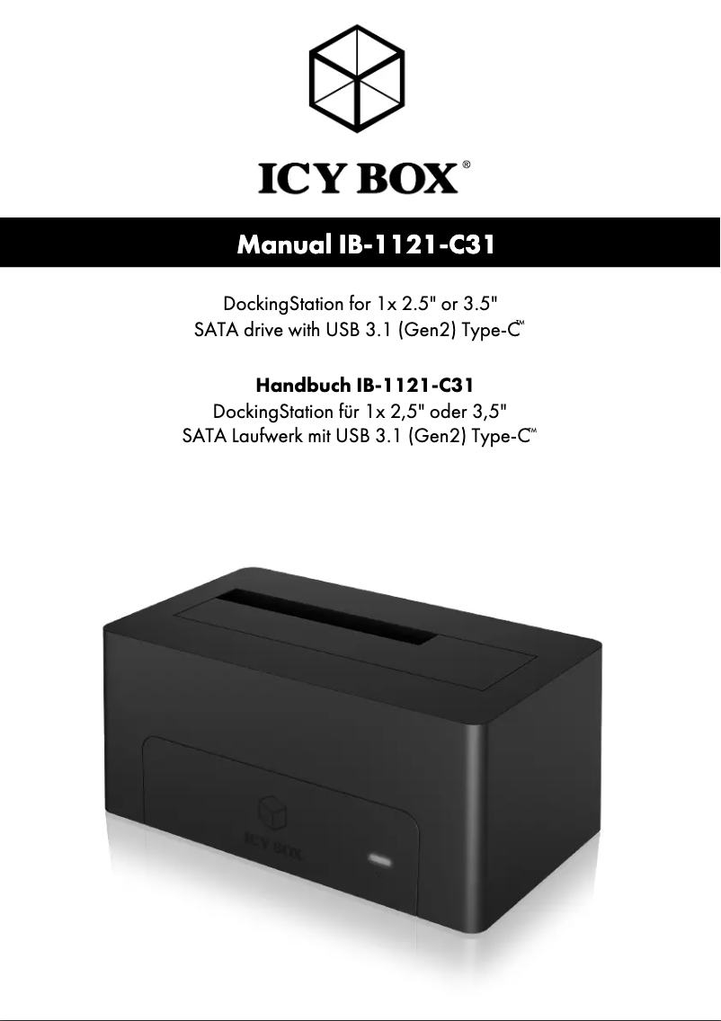 Page 1 of the manual User Manual Icy Box IB-1121-C31