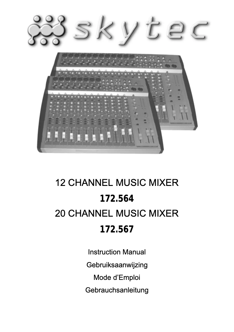 Page 1 of the manual User Manual Skytec 172.567