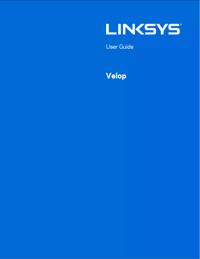 Page 1 of the manual User Manual Linksys Velop WHW0302