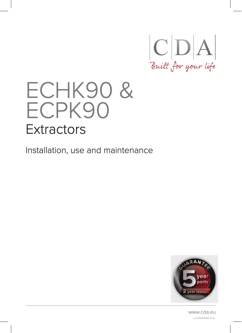 First page image of the manual for ECPK90SS