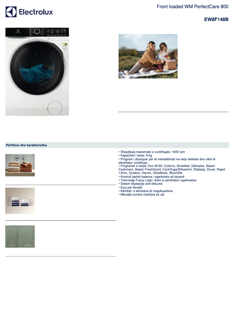 First page image of the manual for EW8F148B