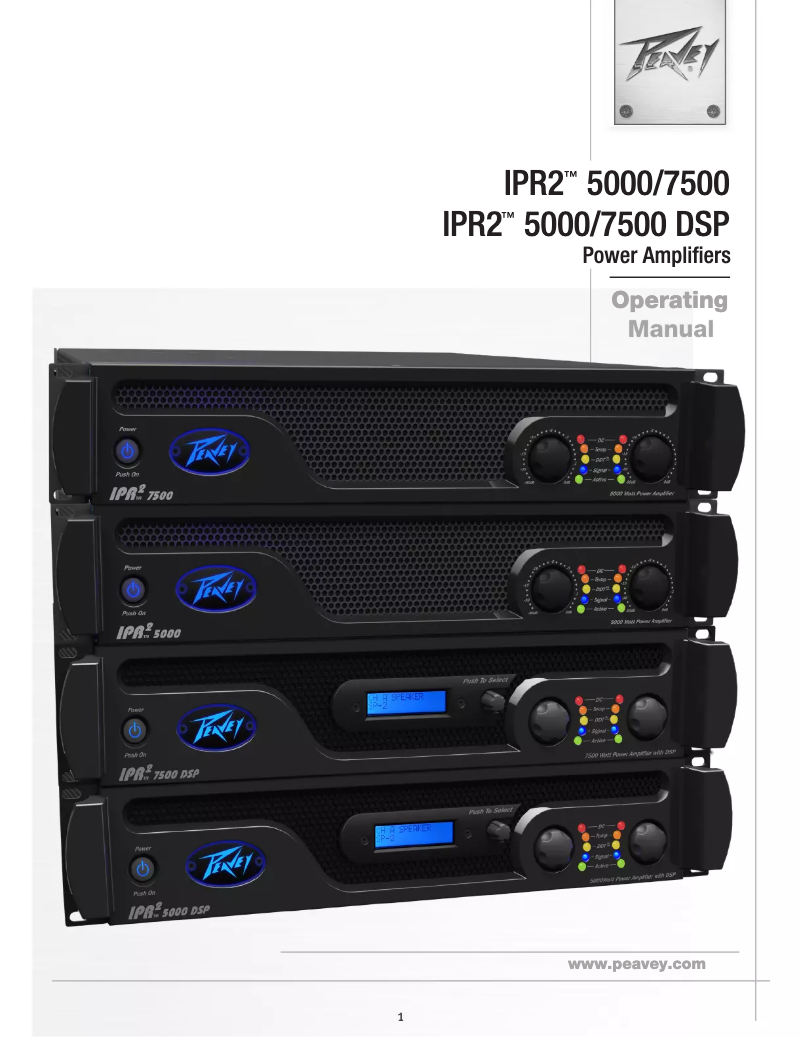 Page 1 of the manual User Manual Peavey IPR2 5000 DSP